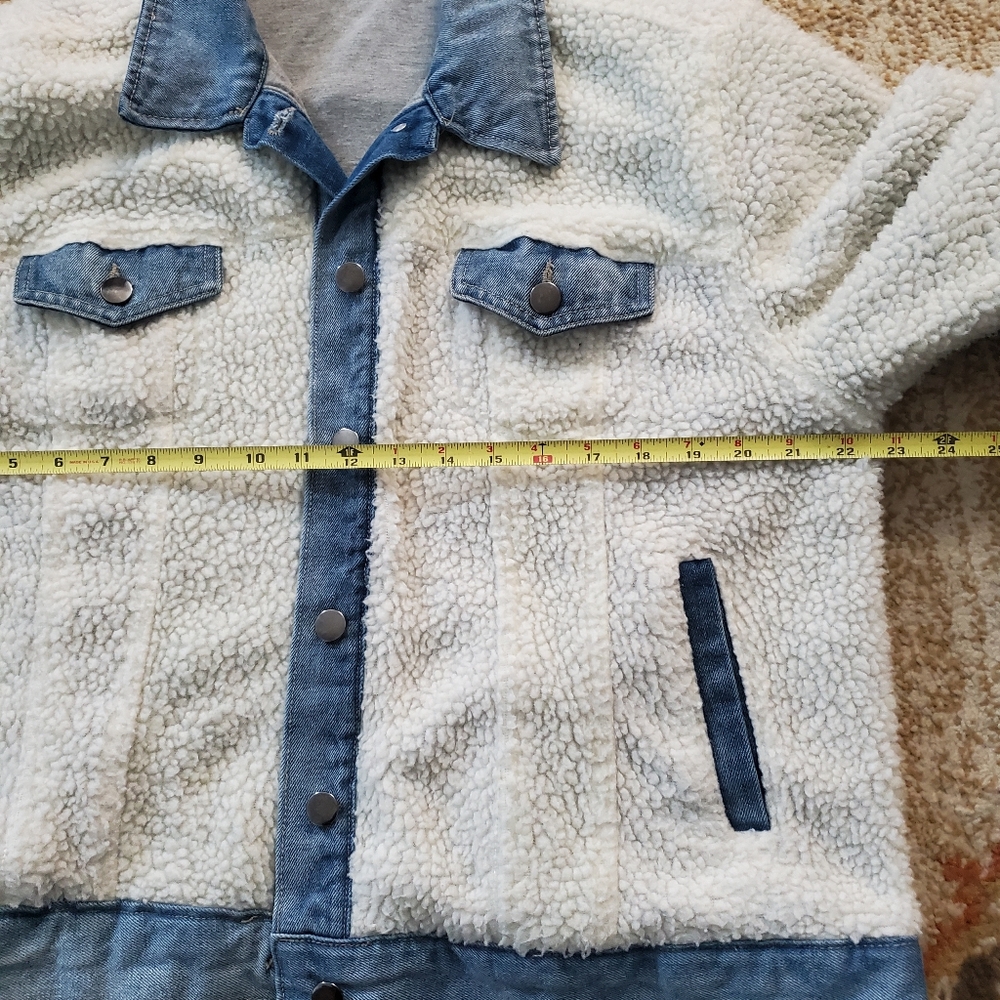 WILD FABLE Faux Sherpa Jersey Lined Jean Jacket XXL - Picture 7 of 9